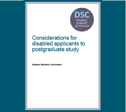 Considerations for disabled applicants to postgraduate study