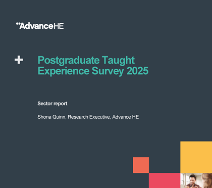 Cover of the report from the Postgraduate Taught Experience Survey 2025.