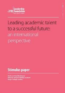 Leading academic talent to a successful future: an international perspective