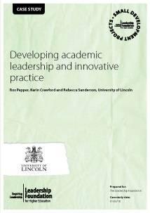 Developing Academic Leadership and Innovative Practice