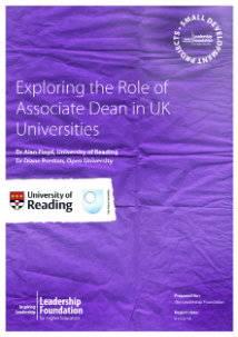 Exploring the Role of Associate Dean in UK universities: Final Report