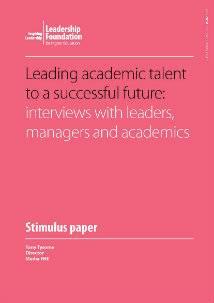 Leading academic talent to a successful future: interviews with leaders, managers and academics