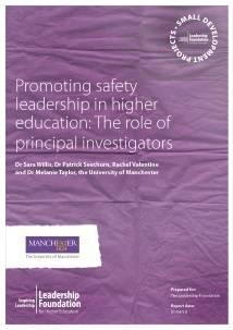 Promoting safety leadership in higher education: The role of principal investigators
