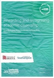 Rewarding and recognising academic citizenship