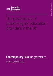 The governance of private higher education providers in the UK