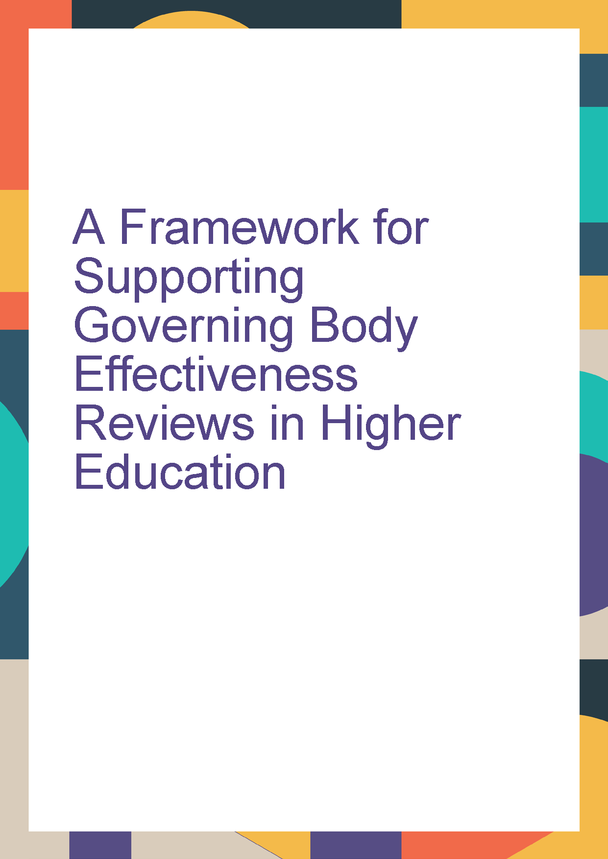 Governance framework front cover