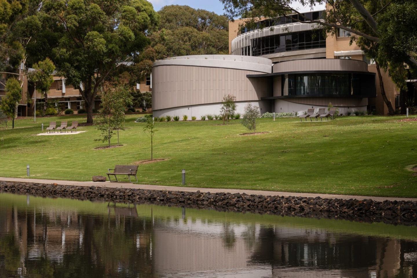 The Nyaal Precinct building on Deakin University’s Waurn Ponds campus in Geelong, Australia.