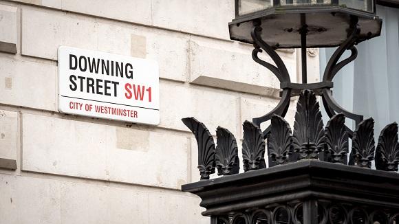 Downing Street, Westminster. Street sign for the official London address of the UK Prime Minister