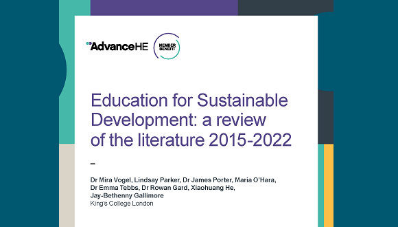 Front cover of Education for Sustainable Development: a review of the literature 2015-2022