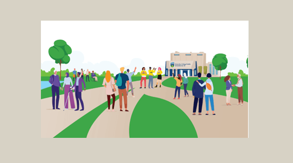 An image designed for UCD Access and Lifelong Learning depicting an inclusive university