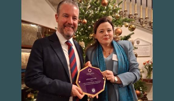 Alistair Jarvis and Sarah McSorley at the Princess of Wales Training Awards