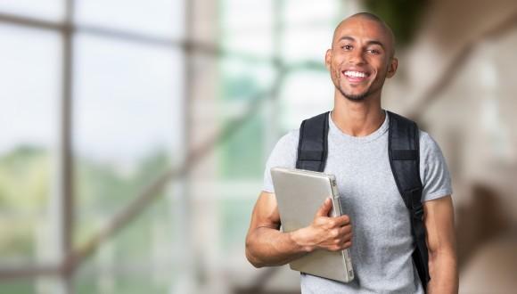 student with laptop 