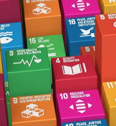 Sustainable Development Goals Blocks-3D Rendered Illustration SDG Icons Symbols