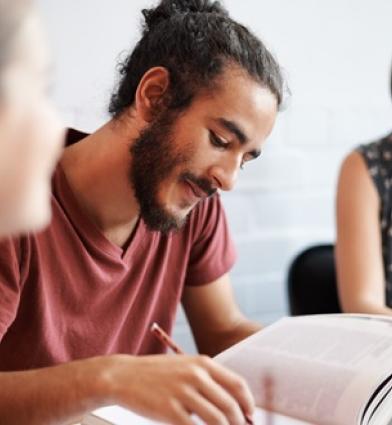 Students discussing in class